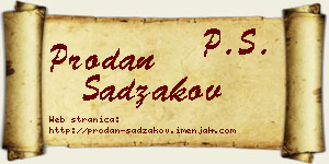 Prodan Sadžakov vizit kartica